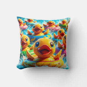 "New Braunfels Tx: Tubing Duckies on the Comal" Throw Pillow