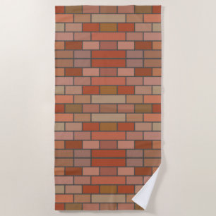 New Brick Wall Design Pattern  Beach Towel