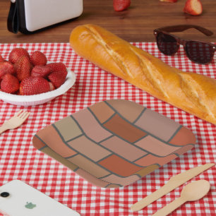 New Brick Wall Design Pattern Paper Plate