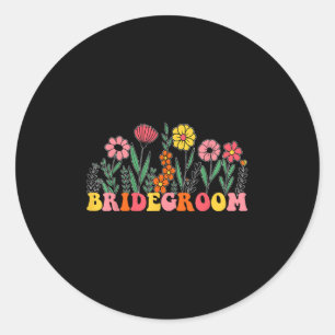 New Bridegroom Wildflower First Birthday & Bab Classic Round Sticker