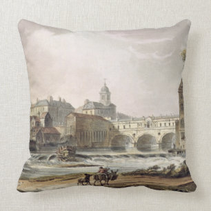 New Bridge, from 'Bath Illustrated by a Series of Throw Pillow