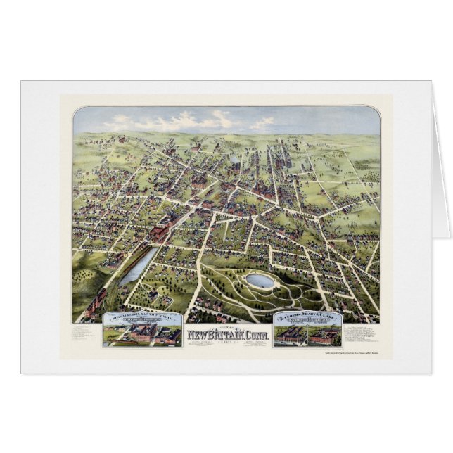 New Britain, carte panoramique de CT - 1875 (Devant horizontal)