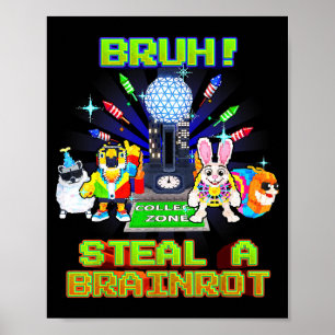 New Bruh Year's Machine Brainrots Teens Poster