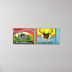 New Brunswick Blueberries Label Canvas Print