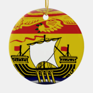 New Brunswick (Canada) Flag Ceramic Ornament