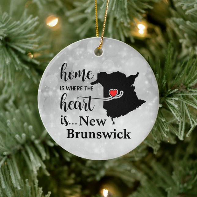 New Brunswick Home is Where the Heart is Ceramic Ornament (Tree)