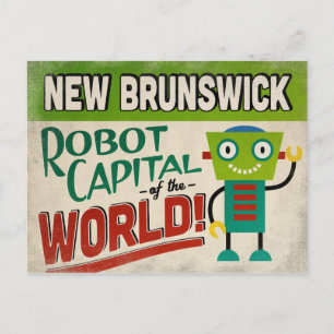 New Brunswick New Jersey Robot - Funny Vintage Postcard