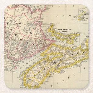 New Brunswick, Nova Scotia Square Paper Coaster