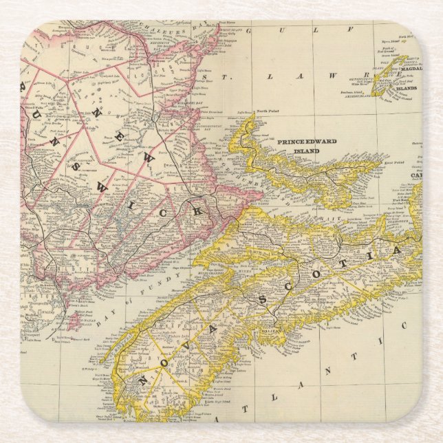 New Brunswick, Nova Scotia Square Paper Coaster (Front)