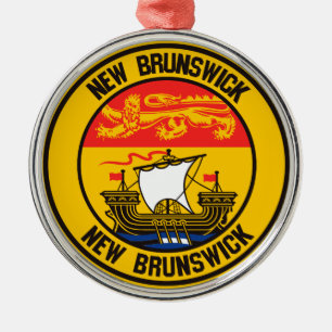 New Brunswick Round Emblem Metal Ornament