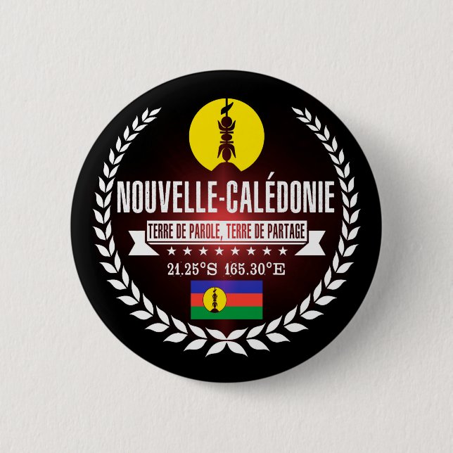 New Caledonia 2 Inch Round Button (Front)