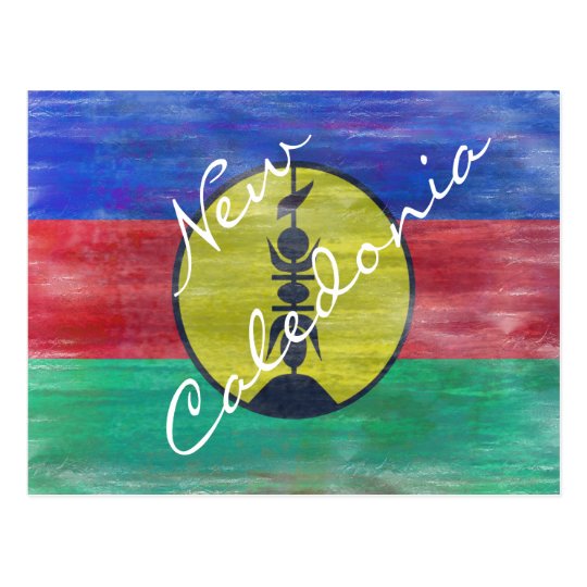 New Caledonia distressed New Caledonian flag Postcard