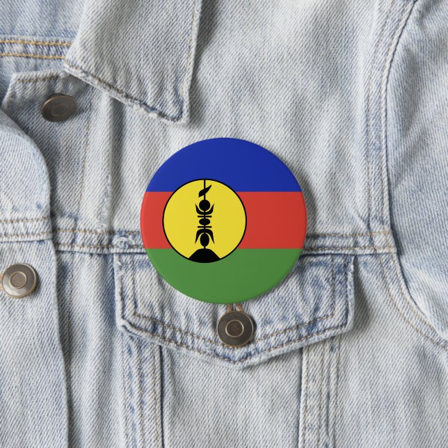 New Caledonia flag 3 Inch Round Button (In Situ)