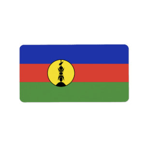 New Caledonia flag Label