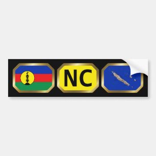 New Caledonia Flag Map Code Bumper Sticker