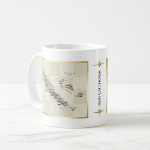 New Caledonia Flag + Map Mug
