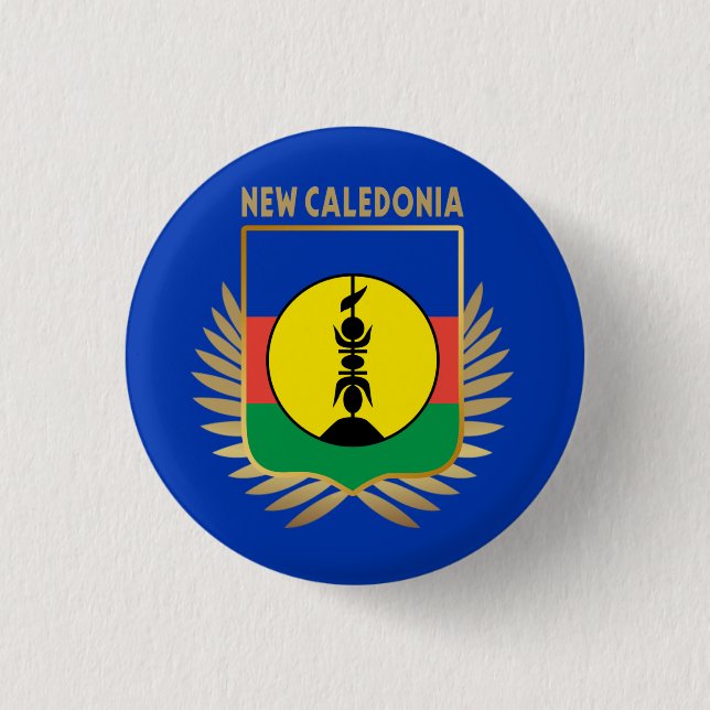New Caledonia Flag Shield 1 Inch Round Button (Front)