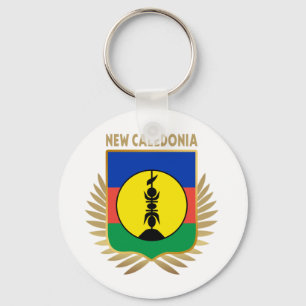New Caledonia Flag Shield Keychain