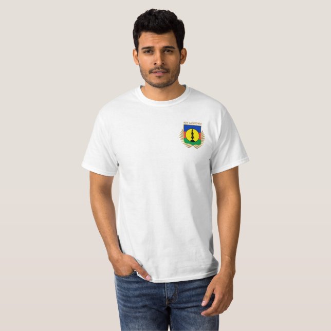 New Caledonia Flag Shield T-Shirt (Front Full)