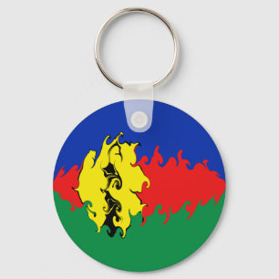 New Caledonia Gnarly Flag Keychain