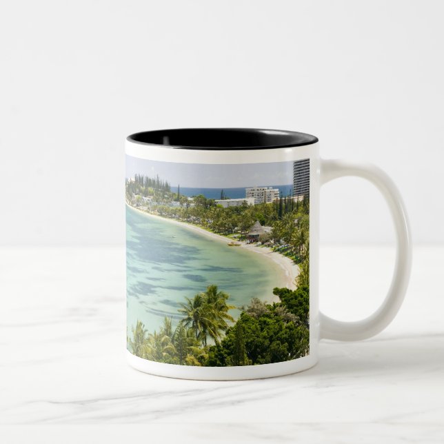 New Caledonia, Grande Terre Island, Noumea. Anse 2 Two-Tone Coffee Mug (Right)