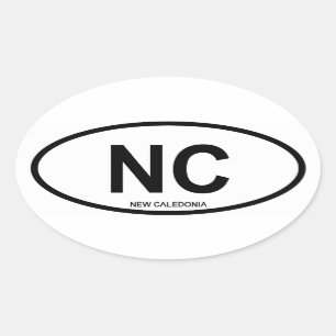 New Caledonia "NC" Oval Sticker