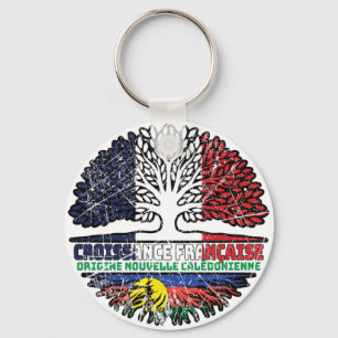 New Caledonia New Caledonian French France Tree Keychain
