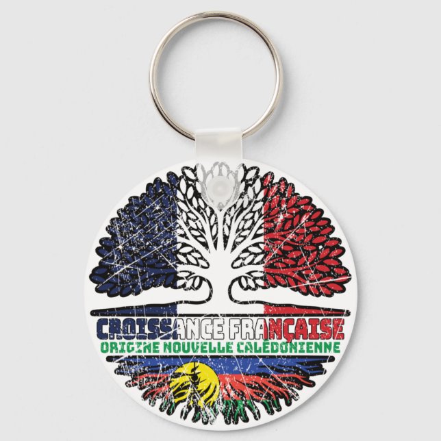 New Caledonia New Caledonian French France Tree Keychain (Front)