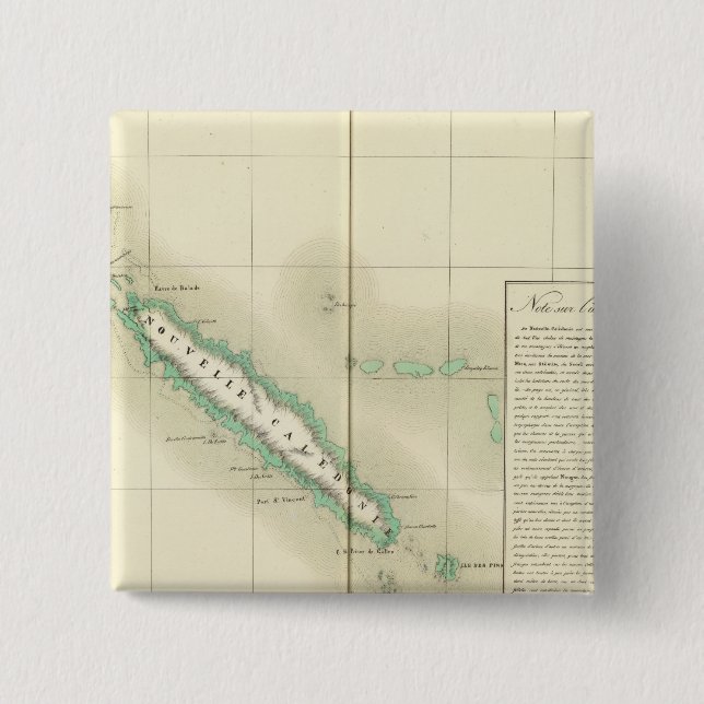 New Caledonia Oceania no 46 2 Inch Square Button (Front)