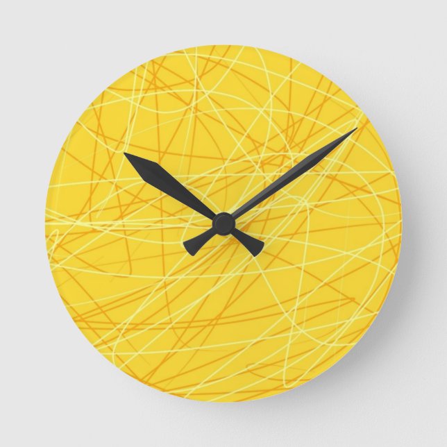 New canary yellow pattern trend 2014 accessories round clock (Front)