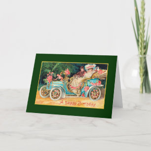 New Car Happy Birthday Fine Vintage Card