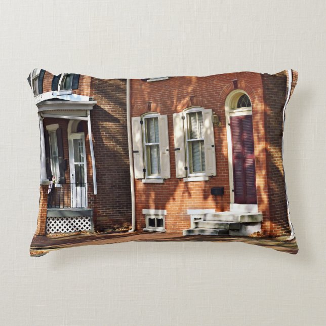 New Castle DE - Row of Townhouses Accent Pillow (Front)