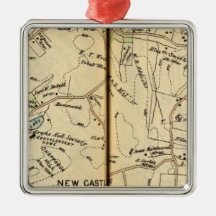 New Castle, New York 2 Metal Ornament