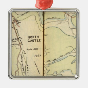 New Castle, New York 3 Metal Ornament