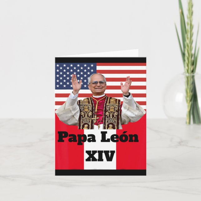 New Catholic Pe Leo Xiv Papa León Peru U.s.a. Conn Card (Front)