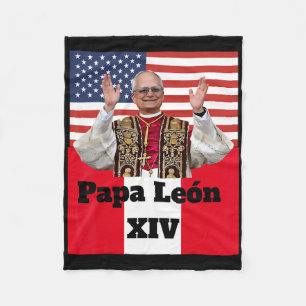 New Catholic Pe Leo Xiv Papa León Peru U.s.a. Conn Fleece Blanket