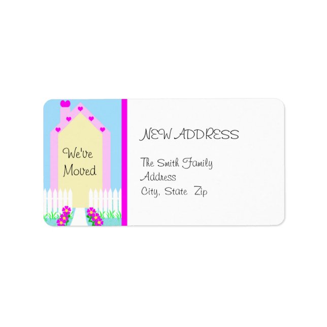 New Change of Address Cute House Label (Front)