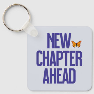 New Chapter Ahead Graduation Butterfly Quote Keychain