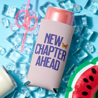 New Chapter Ahead Graduation Butterfly Quote Seltzer Can Cooler