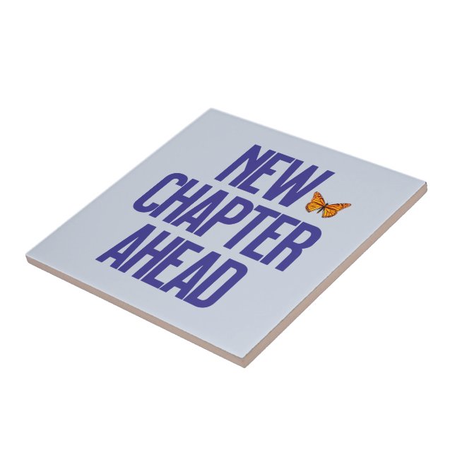 New Chapter Ahead Graduation Butterfly Quote Tile (Side)