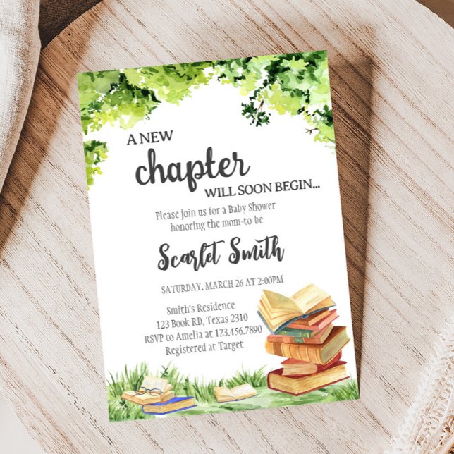 New Chapter Baby Shower Invitation (Storybook New Chapter Baby Shower invitation)