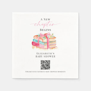 New Chapter Baby Shower Share Photo QR Code Napkin