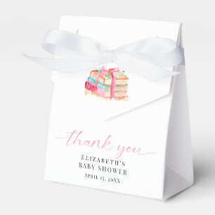 New Chapter Baby Shower Watercolor Pink Thank you Favor Box
