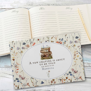 New chapter baby shower watercolor, wildflower guest book