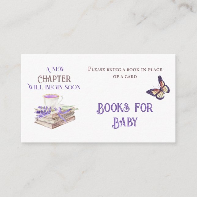 New Chapter Begin Brunch Diaper Raffle Baby Shower Enclosure Card (Front)