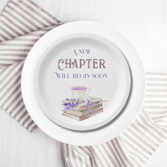 New Chapter Begin Lavender Brunch Book Baby Shower Paper Plate (Creator Uploaded)