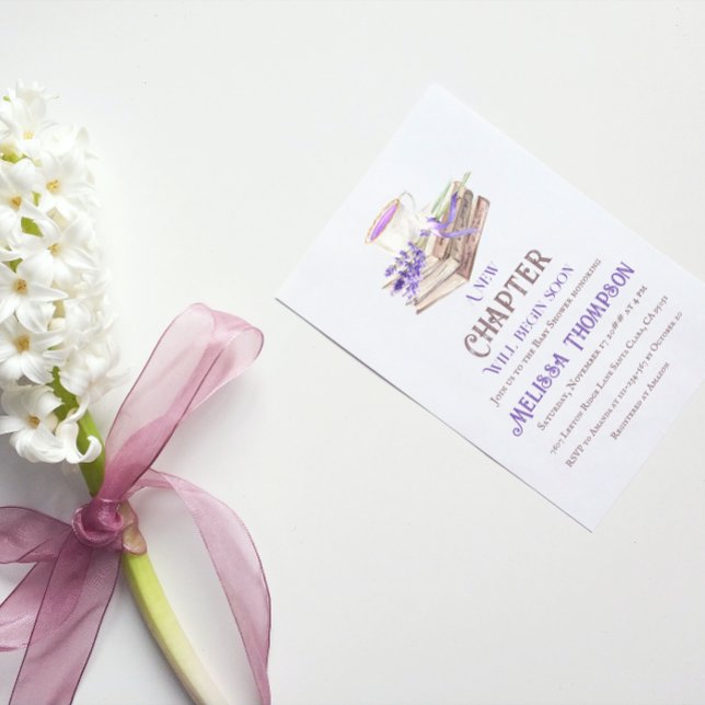 New Chapter Begin Lavender Storybook Baby Shower Invitation (Creator Uploaded)