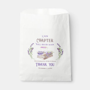 New Chapter Begin Soon Lavender Books Baby Shower Favour Bag