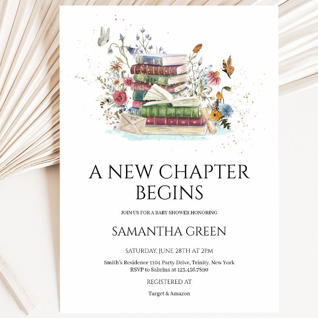 New Chapter Begins Baby Shower Invitation (Creator Uploaded)