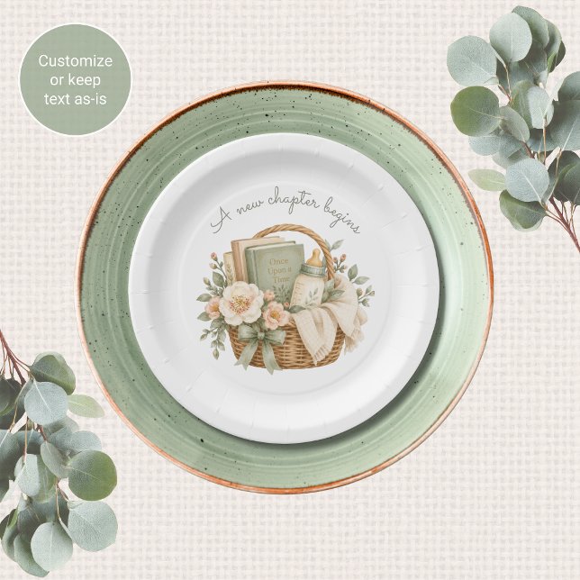 New Chapter Begins Baby Shower Paper Plates (Creator Uploaded)